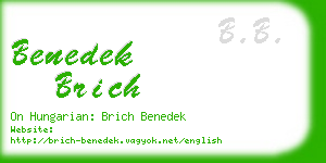 benedek brich business card